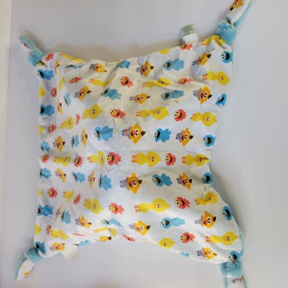 Lot 2 Sesame Street Plush Loveys Blue Cookie Monster Red Elmo Security Blanket - Picture 6 of 15